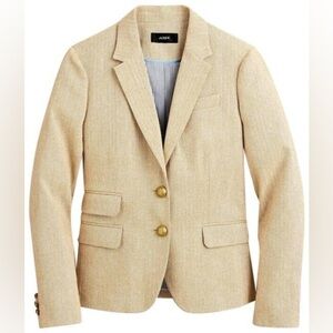 J Crew PINK Dalton Herringbone Blazer Linen / Cotton Size P8 NWT